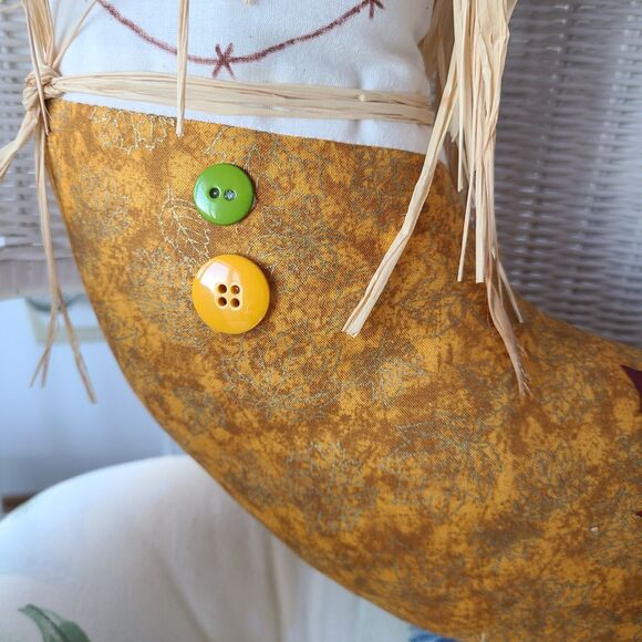 Handcrafted Autumn Moon Scarecrow Wreath Fall Halloween Design Decor Elements - Picture 7 of 10